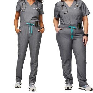 FIGS women yola scrub pants in graphite (L tall)